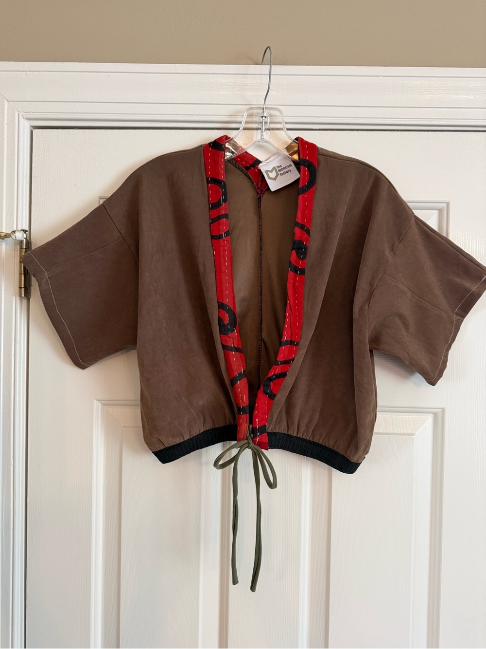 MORGAN FACTORY upcycled kantha crop jacket S M